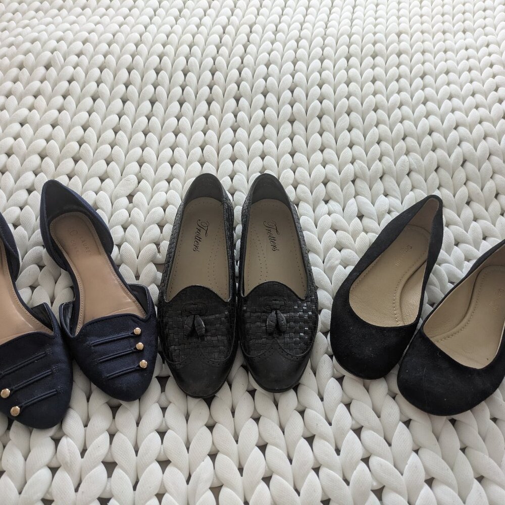Lot of 3 Garnet Hill Leather Sz 6, Trotters Sz 6.5 and Lauren Conrad Sz 7